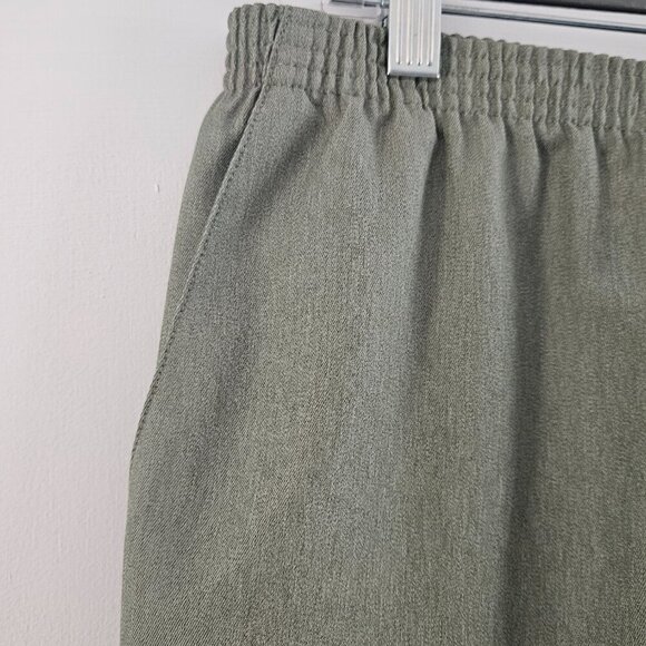 Alfred Dunner Green Pants 16 Pull On Elastic Waist Polyester Dress Pants - Picture 2 of 6
